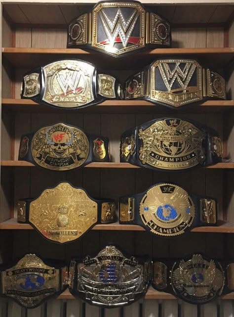 WWE heavyweight championships through the years. Wwe Championship Belts, Wwe Belts, Wrestling Belts, Wrestling Posters, Wwe Pictures, Wrestling Gear, World Heavyweight Championship, Wrestling Stars, Wwe Legends