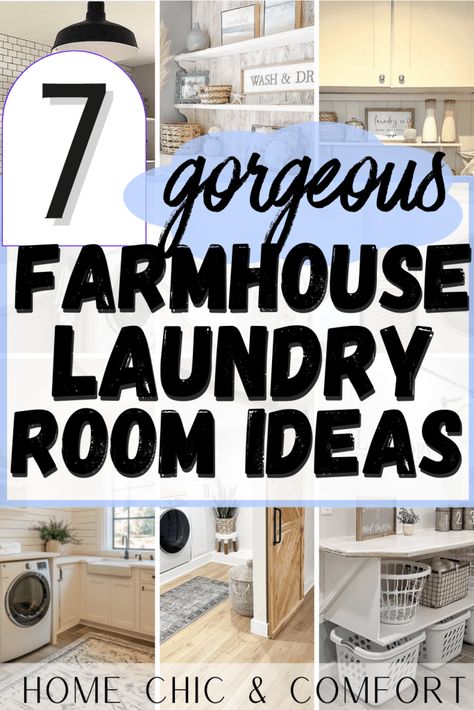 7 Perfect Farmhouse Laundry Room Ideas For Every Size Space! - Home Chic & Comfort Diy Laundry Room Table Ideas, Laundry Room Ideas Modern Farmhouse, Back Porch Laundry Room Ideas, Laundry Room Window Treatments, Cute Laundry Room Ideas, Laundry Room Narrow, Laundry Room Ideas Modern, Cheap Laundry Room Makeover, Laundry Room Window