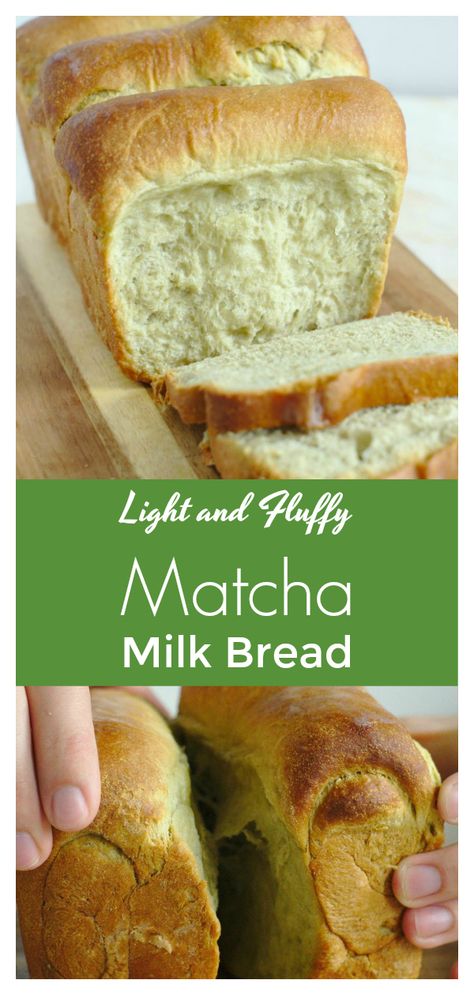 Matcha Milk Bread, Matcha Bread, Hokkaido Milk Bread, Simple Dessert Recipes, Recipe Japanese, Milk Bread Recipe, Japanese Milk Bread, Matcha Milk, Japanese Bread