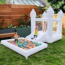 Toddler Bounce House, Water Slide Bounce House, Jump House, White Bounce House, Inflatable Games, House For Kids, Jumping Castle, Party Inflatables, House Castle