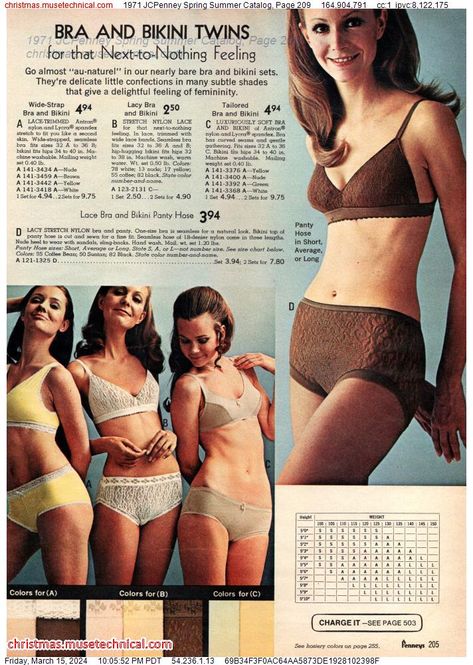 1971 JCPenney Spring Summer Catalog, Page 209 - Catalogs & Wishbooks School Discipline, Vintage Swimwear, 1970s Fashion, Hot Mess, Vintage Lingerie, Teen Girls, Fashion History, Green Dress