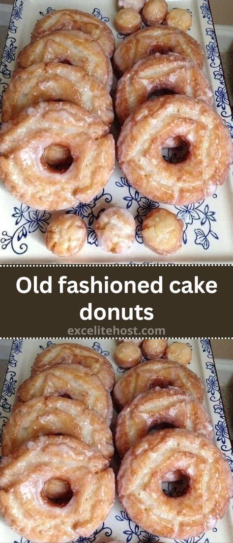 Cake Donut Recipe Baked, Old Fashioned Doughnuts Recipe, Cake Doughnuts Recipe, Best Donut Recipe, Old Fashioned Cake, Sour Cream Donut, Cake Mix Donuts, Donuts Cake, Cake Donuts Recipe