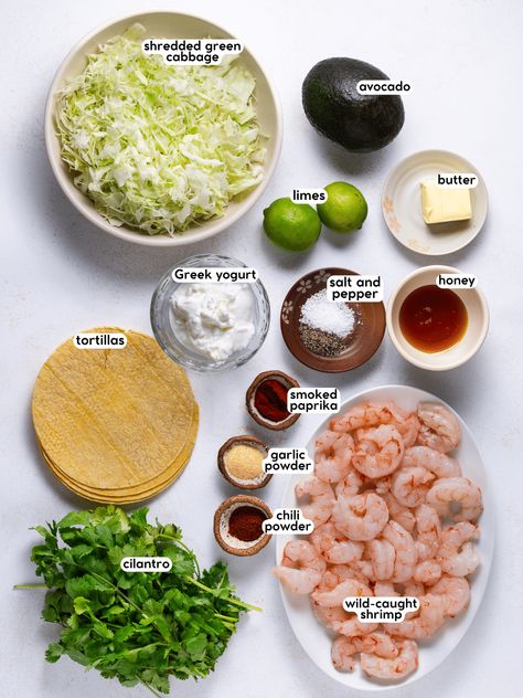 Cilantro Lime Shrimp Tacos with Creamy Slaw Chili Lime Shrimp Wraps, Cole Slaw For Shrimp Tacos Recipes, Tacos Recipes Shrimp, Shrimp Taco Salad Bowl, Shrimp Recipes Salad, Scallop Tacos, Meal Alternatives, Slaw For Shrimp Tacos, Lime Shrimp Tacos