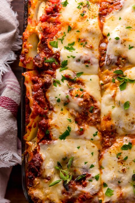 The Best Homemade Lasagna Recipe Best Homemade Lasagna, Homemade Lasagna Recipe, Homemade Lasagna Recipes, Classic Lasagna Recipe, Best Lasagna Recipe, Baker By Nature, Pizza Roll, Baked Lasagna, How To Make Lasagna