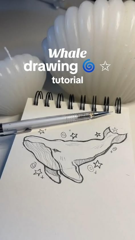 Draw A Whale, Whale Art, A Whale, Doodles Drawings, Cute Doodles Drawings, Marine Biology, Sketchbook Ideas, Sketchbook Art, Book Art Drawings