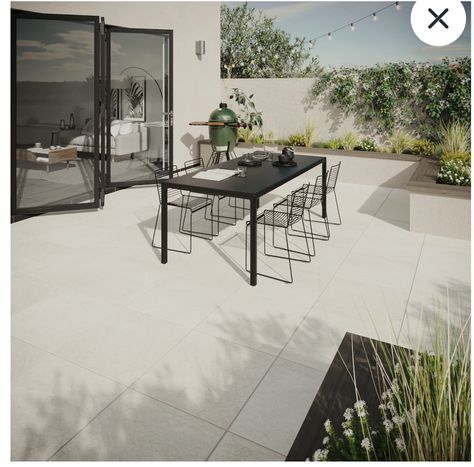 Garden Patio Tiles, Terrace Flooring Ideas Tile Outdoor, Patio Porcelain Tiles, Tiled Outdoor Area, Outdoor Porcelain Tile Patio, Garden Tiles Outdoor, Garden Floor Tiles, Patio Tiles Outdoor, Tiled Courtyard