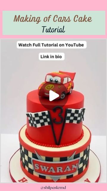 Shilpa Kerkar on Instagram: "Making of Cars Cake. What do you think ?

@shilpaskrmd for more cakes and tutorials 

#shilpakerkar #shilpaskhatarahemeradil #carscake #carscaketopper #cartopper #redcake #whitecake #chocolatebutterscotchcake #disneycarscake #ohitsperfect #cake #cakelife #cakes #cakegram #cakegoals #cakesofinsta #cakeartist #cakeart #cakeideas #cakemaker #withcanvas #cakedecorating #cakestyle #cakeoftheday #cakeinspiration #cakemakingvideo #caketutorials #fulltutorialonyoutube #farmingtonhillsmi #motivationalmonday" Disney Cars Cake, Mcqueen Cake, Butterscotch Cake, Cars Cake, Red Cake, Car Cake, Cake Makers, Kids Cakes, Fashion Cakes