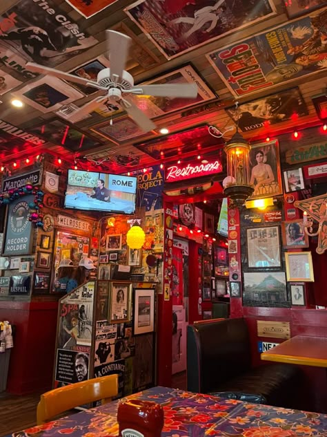 Funky Bar Ideas, Dive Bar Interior Design, Dive Bar Aesthetic Basement, Basement Bar Aesthetic, Dive Bar Basement, Dive Bars Aesthetic, Dive Bar Decor, Retro Bar Aesthetic, 70s Dive Bar Aesthetic