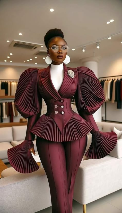 Office Couture, Stunning Fashion, Afrikaanse Mode, Stylish Work Attire, Woman Suit Fashion, Classy Work Outfits, Classy Casual Outfits, African Design Dresses, African Print Fashion