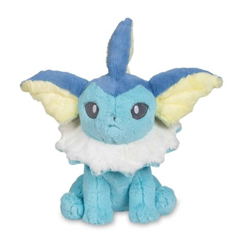 Vaporeon Comfy Friends Plush - 18 ½ In. | Pokémon Center Official Site Vapeon Pokemon, Vaporeon Plush, Anime Back, Pokemon Plushies, Mew And Mewtwo, Pokemon Dolls, Eevee Evolution, Eevee Evolutions, Pokemon Center