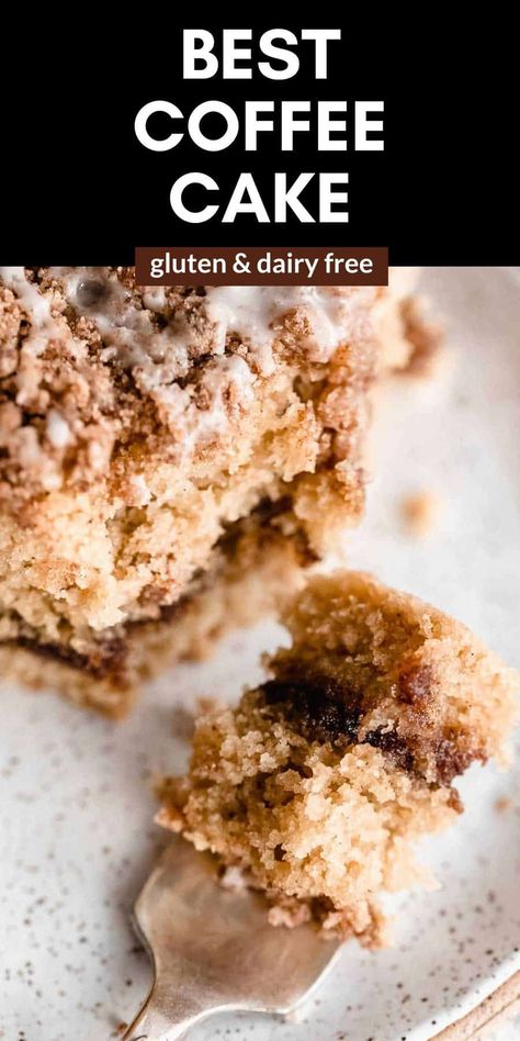 This gluten free coffee cake is easy to make, dairy free friendly, and perfect for a quick dessert or breakfast. Healthy Coffee Cake, Fluffy Gluten Free Pancakes, Almond Flour Waffles, Gluten Free Coffee Cake, Gluten Free Coffee, Healthy Pumpkin Bread, Dairy Free Coffee, Caramelized Banana, Gluten Free Breakfast Recipes