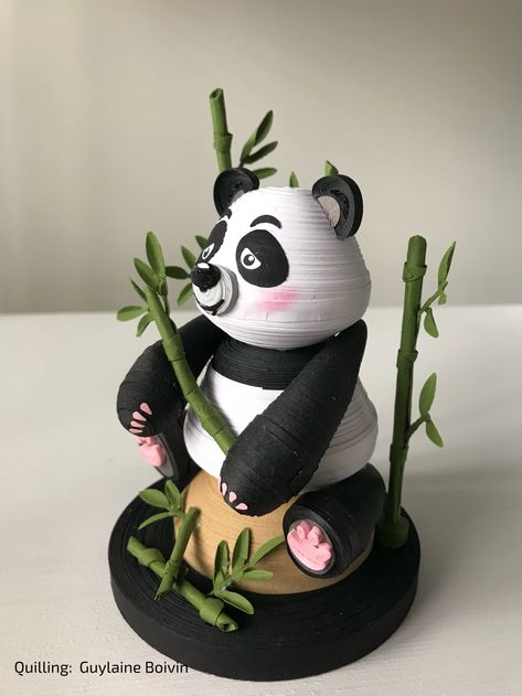 Panda Quilling, 3d Quilling Ideas, Paper Panda, Quilling Images, Panda Craft, Quilling Dolls, Diy Quilling Crafts, Panda Decorations, Quilling Projects