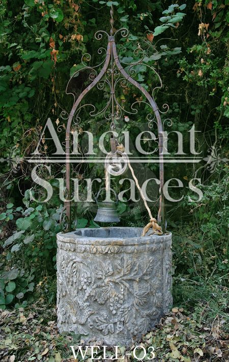 A Unique Collection of Ancient Architectural Stone Wells by Ancient Surfaces Sewer Cap Cover Ideas, Well Covers Ideas Outdoor, Old Cistern Ideas, Well Covers, Well Pump Cover Ideas Front Yards, Water Well Cover Ideas Outdoor, Well Head Cover Ideas, Well Pump Cover Ideas, Well Cover Ideas Outdoor