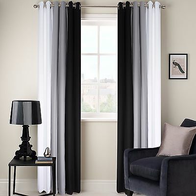 160GSM EYELET CURTAINS. ON ALL CURTAINS, TIE BACKS & CUSHIONS! ONLY AVAILABLE AT TREND CURTAINS. These stylish curtains will add a simple yet unique and elegant touch to any room. All curtains have a 1" hem at the top/bottom & on the vertical sides to give a. Black Curtains Living Room, Grey And White Curtains, Grey Curtains Living Room, White Curtains Living Room, White Curtains Bedroom, Plain Curtains, Eyelet Curtains, Stylish Curtains, Serene Bedroom