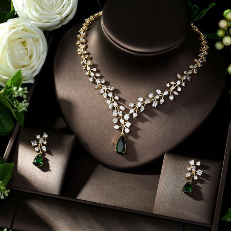 Charm Green Water Drop Dubai Jewelry Sets Gold Color Wedding Necklace Earrings Sets https://m.alibaba.com/product/1600350890910/Charm-Green-Water-Drop-Dubai-Jewelry.html?__sceneInfo={"cacheTime":"1800000","type":"appDetailShare"} Wedding Jewelry Sets Bridal Jewellery, Bridal Diamond Necklace, Bride Jewelry Set, Diamond Jewelry Set, American Diamond Jewellery, Earrings Sets, Fancy Jewelry Necklace, Modern Gold Jewelry, Diamond Necklace Designs