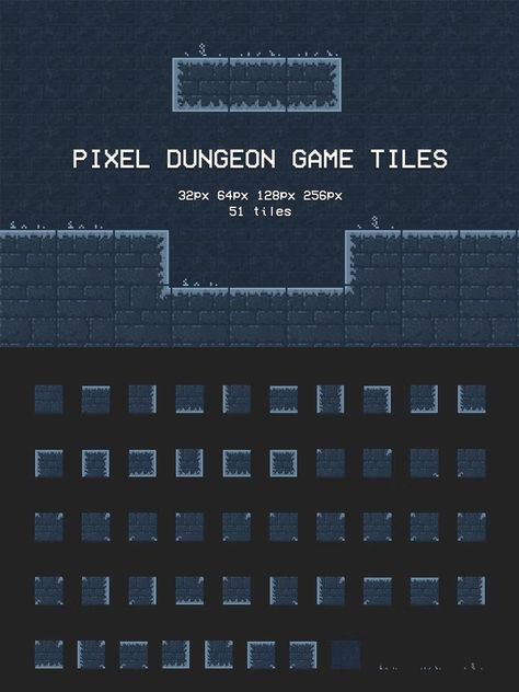 Pixel Dungeon, 2d Game Background, Platformer Game, Background Tile, Tiles Game, Dungeon Tiles, Pixel Art Background, Pixel Art Templates, V Games