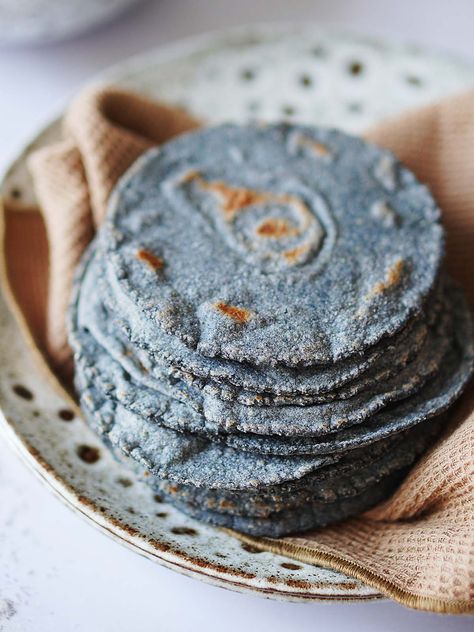 Masa Tortilla Recipe, Corn Tortilla Recipe, Blue Party Foods, Masa Recipes, Corn Tortilla Recipes, Blue Corn Tortillas, Tortillas Recipe, Recipes With Flour Tortillas, Corn Taco