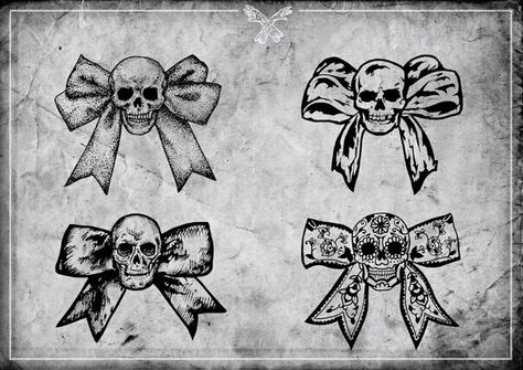 Bows and skulls Goth Bow Tattoo, Gothic Bow Tattoo, Skull Bow Tattoo, Skull With Bow, Lace Bow Tattoos, A Heart Tattoo, Ny Tattoo, Dance Drawing, Cone Ideas