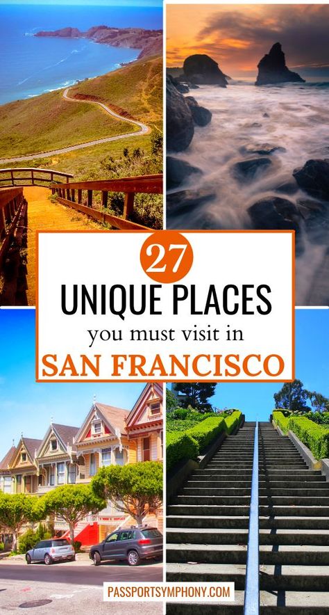 27 Hidden gems in San Francisco you didn't know about California Itinerary, San Francisco Itinerary, Places In San Francisco, San Francisco Travel Guide, Aesthetic California, To Do In San Francisco, Cali Life, Usa Travel Guide, Us Travel Destinations