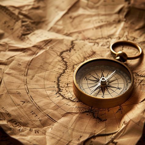 Vintage Compass Navigation: An antique brass compass lies on a worn map, evoking tales of exploration and adventure. #compass #map #vintage #exploration #navigation #aiart #aiphoto #stockcake ⬇️ Download and 📝 Prompt 👉 https://ayr.app/l/pwYN Navigator Aesthetic, Compass Aesthetic Wallpaper, Navigation Aesthetic, Compass Aesthetic, Vintage Explorer Aesthetic, Sea Navigation Aesthetic, Compass Aesthetic Vintage, Map And Compass Aesthetic, Gold Compass Aesthetic