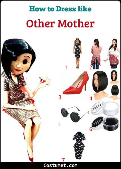 Caroline Mom Costume, Coraline's Parents Costume, Other Parents Coraline Costume, Other Mother Costume Diy, Coraline And Other Mother Costume, Coraline Characters Costume, Coraline Group Costume, Caroline Other Mother, Other Mother And Father Coraline Costume