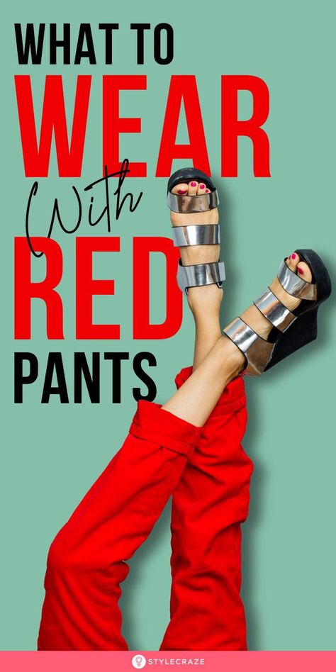 Summer Red Pants Outfit, Red Cropped Pants Outfit, Red Jeans Outfit Summer, Women's Red Pants Outfit, Red Paper Bag Pants Outfit, Red Chinos Outfit Women, Red Pants Outfit 2023, Women Red Outfit, What To Wear With Red Trousers