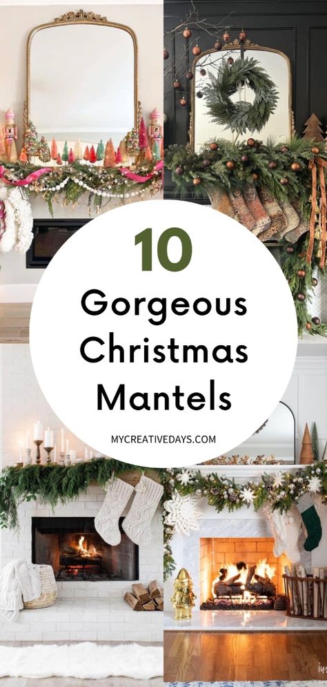 10 Gorgeous Christmas Mantel Décor Ideas: Rustic, Simple, Modern. If you're searching for DIY Christmas mantel decorating ideas for your holiday home, I’ve got 10 stunning options for you! Whether you’re drawn to simple, rustic, modern, or farmhouse Christmas mantel décor, you’ll find the perfect inspiration. Don't forget, your living room Christmas mantel décor is a key part of your holiday style. Mantel Xmas Decorating Ideas, Magnolia Christmas Decor Ideas, Mantel Decorating Ideas Rustic, Xmas Mantel Ideas, Farmhouse Christmas Decor Living Room, Diy Christmas Mantel Decor, Mantle Christmas Decor Ideas, Farmhouse Christmas Mantle, Diy Christmas Mantel