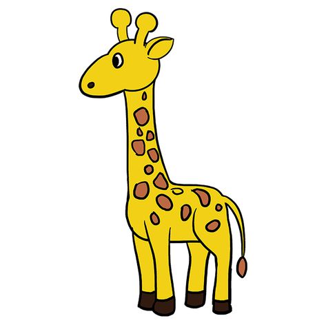 How to Draw Giraffe: Step 10 Cute Giraffe Drawing, Giraffe For Kids, Giraffe Cartoon, Giraffe Colors, Giraffe Drawing, Popular Cartoon Characters, Coffee Meme, Easy Drawing Guides, Cartoon Giraffe