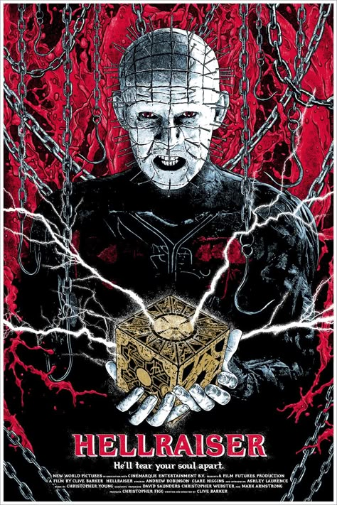 Hellraiser (1987) Hellraiser Poster, Hellraiser 1987, Hell Raiser, Neotraditional Tattoo, Clive Barker, Horror Gifts, Horror Artwork, Horror Movie Icons, Best Horror Movies