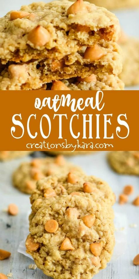 Butterscotch Oatmeal Cookies, Butterscotch Oatmeal, Oatmeal Butterscotch, Butterscotch Chip Cookies, Oatmeal Scotchies, Oatmeal Butterscotch Cookies, Best Oatmeal Cookies, Butterscotch Cookies, Dessert Cookies