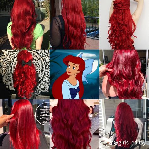 Ariel Inspired Hair, Ariel Hairstyle, Ariel Color, Ariel Hair, Red Hair Looks, Red Hair Inspo, Princess Hair, Hair Styles Color, Disney Bounding