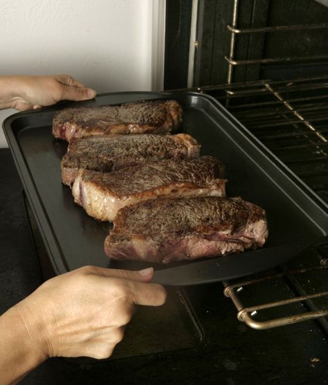 Strip Steak Recipe Oven, Steaks In The Oven, Baked Steak Recipes, New York Steak Recipe, Ny Strip Steak Recipes, Good Steak Recipes, Strip Steaks, New York Strip Steak, Strip Steak Recipe