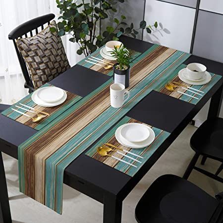 Banquet Table Decorations, Farmhouse Placemats, Number Table, Dark Wood Table, Modern Table Runners, Runner Pattern, Table Runner Size, Dining Table Runners, Dining Mats