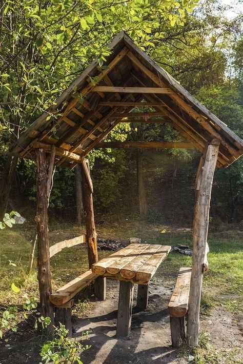 Rustic Pergola, Rustic Backyard, Wooden Gazebo, Backyard Gazebo, Backyard Pavilion, Backyard Pools, Have Inspiration, Rustic Gardens, Small Backyard Landscaping