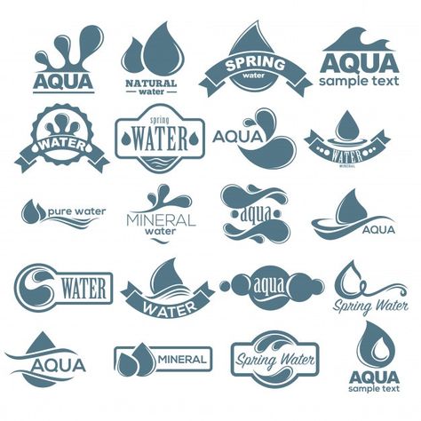 Bottled Water Logo, Water Bottle Logos, Refilling Station, Mineral Water Brands, Aqua Logo, Water Drop Vector, Water Bottle Label Design, Bottle Logo, Water Icon