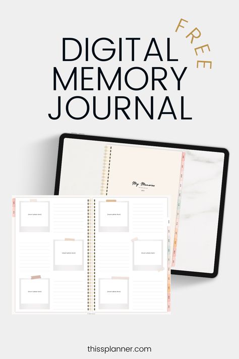 free digital journal for goodnotes freebie Join our email list to get access to this free memory journal and more! #freedigitaljournal Digital Journal Templates Layout, Free Digital Planner Covers Goodnotes, Goodnotes Diary Template, Free Goodnotes Journal, Goodnotes Free Journal Template, Digital Journal Free Download, Goodnotes Diary Template Free, Ipad Journal Template Free, Kilonotes Template Free