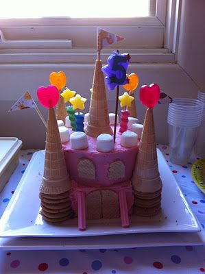 cute and easy idea for a really great castle cake! Easy Cakes For Kids, Easy Kids Birthday Cakes, Castle Birthday Cakes, Fairy Princess Birthday, Castle Cakes, Fairy Princess Party, Fairy Birthday Cake, Princess Castle Cake, Princess Birthday Cake