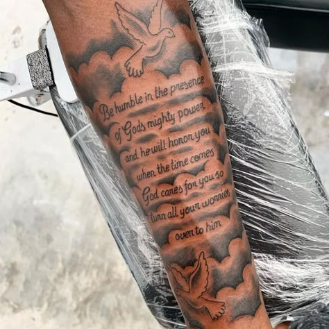 Back Of Arm Tattoo Men Sleeve, Rip Tattoos For Men Arm, Forearm Tattoo Men Sleeve, Tattoo Men Sleeve, Cloud Tattoo Sleeve, Arm Tattoos Lettering, Forearm Tattoo Designs, Word Tattoo Designs, Arm Tattoos Black