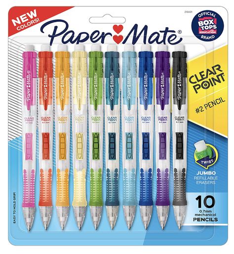 Paper Mate Clearpoint Pencils, HB 2 Lead (0.7mm), Assorted Barrel Colors, 10 Count Paper Mate Pencils, Mechanical Pencils Papermate, Best Mechanical Pencil, Broken Pencil, Drafting Drawing, Led Pencils, School Pencils, Easy Writing, Paper Mate