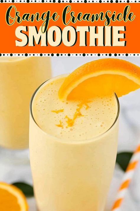 Try this orange creamsicle smoothie for a bright, refreshing treat! Made with bananas, oranges, and orange juice, it's creamy and delicious. Orange Dreamsicle Smoothie, Orange Creamsicle Smoothie, Homemade Orange Juice, Monkey Breads, Orange Juice Smoothie, Orange Juice Recipes, Orange Smoothie Recipes, Bullet Recipes, Orange Juice Drinks