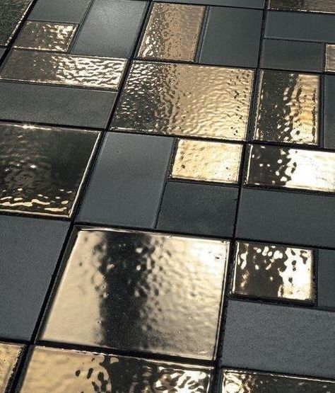 Attention grabber Ceramic Flooring, Gold Tile, Smart Tiles, Ceramic Floor, Salon Ideas, Design Industrial, Floor Design, 인테리어 디자인, My Dream Home