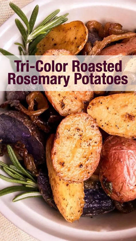 Tri-Color Rosemary Potatoes are a visually stunning and flavorful side dish that adds a touch of elegance to any meal. This dish features a vibrant medley of red, yellow, and purple potatoes, each contributing its own unique flavor and texture. National Potato Day, New Appetizers, Different Lifestyles, Rosemary Potatoes, Nutrient Packed Smoothies, Purple Potatoes, Yellow Potatoes, Fingerling Potatoes, Fall Recipe