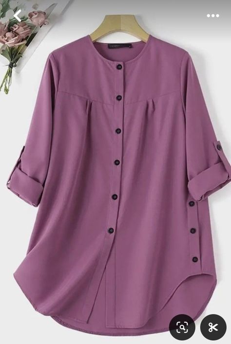 Kurta Style Shirts For Women, Baggy Tops For Women, Shirt Kurti Design, Baggy Shirts For Women, Baggy Dress, Simple Dress Casual, Baggy Shirt, Trendy Shirt Designs, Dress Design Patterns