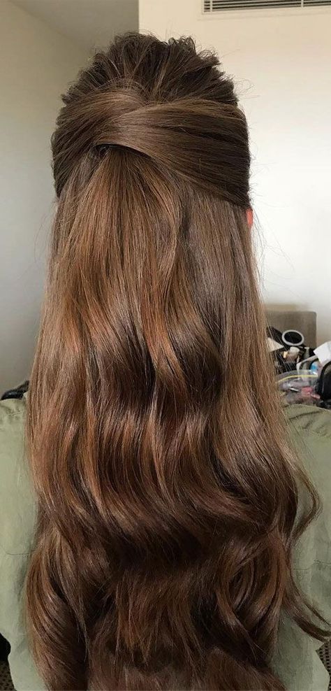 Half Up Hairstyles, Hair Half Up Half Down, Hair Half Up, Guest Hair, Bridesmaid Hair Makeup, Half Up Half Down Hairstyles, Prom Hair Down, Wedding Hairstyles Half Up Half Down, Half Up Half Down Hair