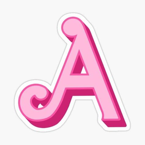 Barbie Alphabet Letters, Barbie Elements, Pink Letters Alphabet, Barbie Letters, Bolo Blaze, L Sticker, Sticker Drawing, Barbie Birthday Cake, Initial L