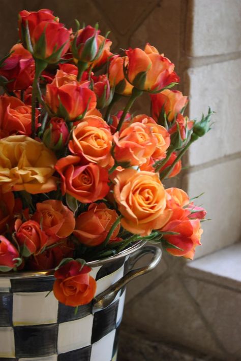 I love Jackie Peters. Flowers Bucket, Roses Beautiful, Fleur Orange, Church Flowers, Unique Women, Flower Bucket, Roses Pink, Colorful Roses, Gorgeous Flowers