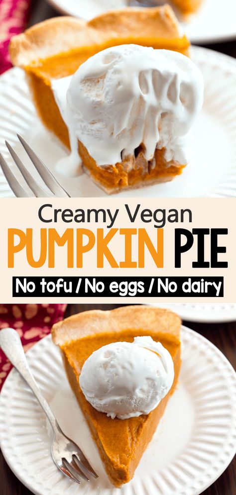 The Best Vegan Pumpkin Pie (No Tofu, No Eggs) Vegan Pumpkin Pie Recipe, Classic Pumpkin Pie Recipe, Vegan Pecan Pie, Vegan Pies, Vegan Pecan, Chocolate Covered Katie, Healthy Pumpkin Pies, Vegan Pumpkin Recipes, Vegan Pumpkin Pie