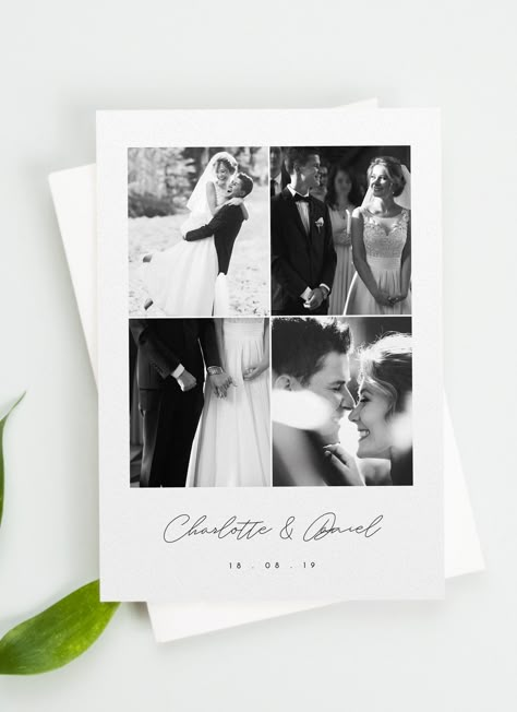 Wedding Thank You Photo, Photo Thank You Cards Wedding, Simple Wedding Invitation Design, Wedding Invite Design, Wedding Photography Album Design, Cards Black And White, Invite Design, Thank You Card Design, Cards Simple