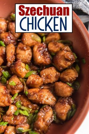 Chicken Szechuan Recipes, Szechuan Chicken Recipe, Spicy Chinese Chicken, Herb Chicken Recipes, Szechuan Recipes, Szechuan Chicken, Rice And Noodles, Chinese Chicken Recipes, Sweet And Spicy Chicken