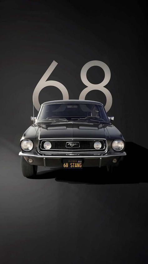 Ford mustang 68 iPhone Wallpaper Mustang Gtr, Ford Mustang 1968, Ford Mustang Wallpaper, Mustang Wallpaper, 1968 Ford Mustang, Iconic Lines, 1968 Mustang, Vintage Mustang, Good Looking Cars